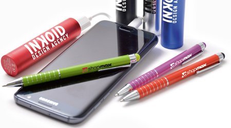 Promotional technology products includes power banks and stylus pens