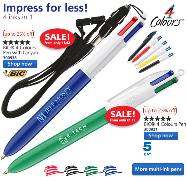BIC® 4 Colours Pen with Lanyard