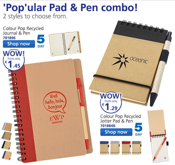 Colour Pop Recycled Journal & Pen