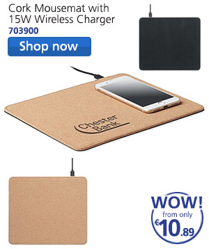 Cork Mousemat with 15W Wireless Charger
