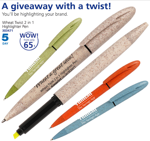 Wheat Twist 2 in 1 Highlighter Pen