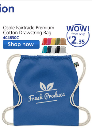 Osole Fairtrade Premium Cotton Drawstring Bag - Colours - Printed