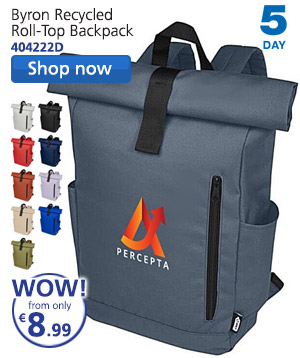 Byron Recycled Roll-Top Backpack - Digital Print
