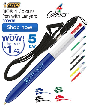 BICĀ® 4 Colours Pen with Lanyard