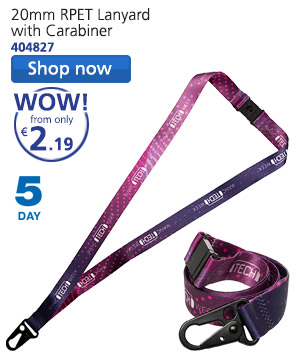 20mm RPET Lanyard with Carabiner