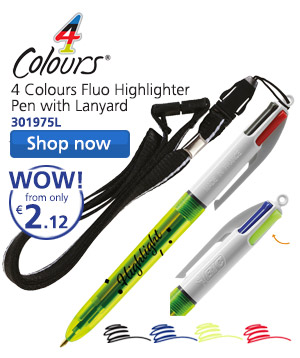 BIC® 4 Colours Fluo Highlighter Pen with Lanyard
