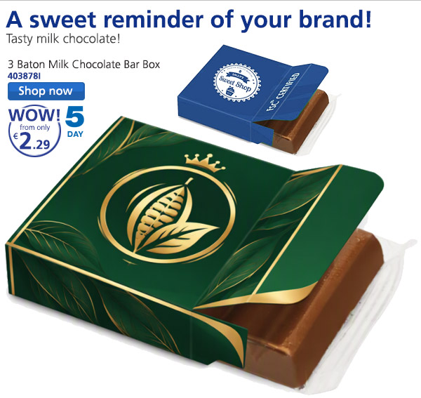 3 Baton Milk Chocolate Bar Box